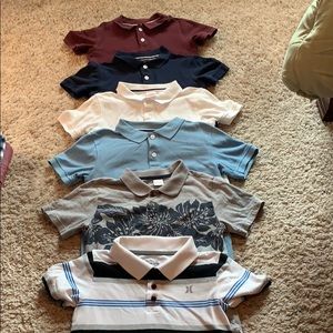 Boy size  7 polo styled shirts. 6 total shirts
